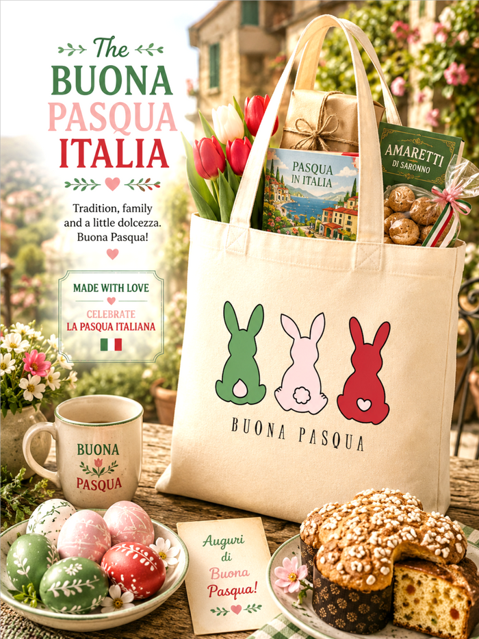 buona pasqua italia tote bag