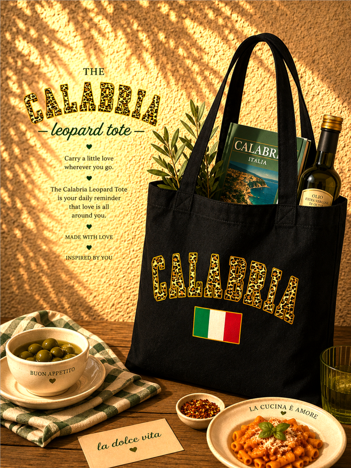 calabria leopard tote bag