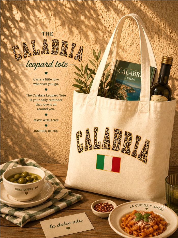 calabria leopard tote bag