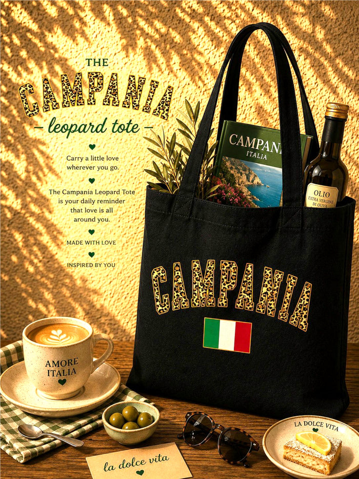 campania leopard tote bag