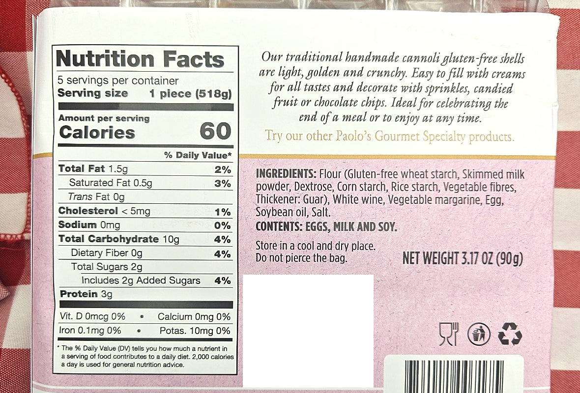 Gluten Free Cannoli Shells