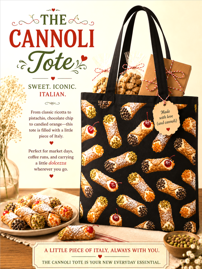 cannoli tote bag