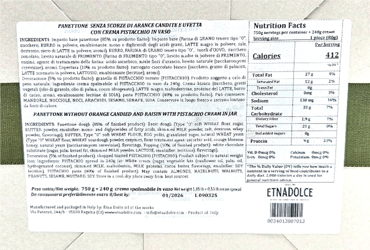 Cassata Siciliana Panettone with Ricotta Cream Jar - Box Set