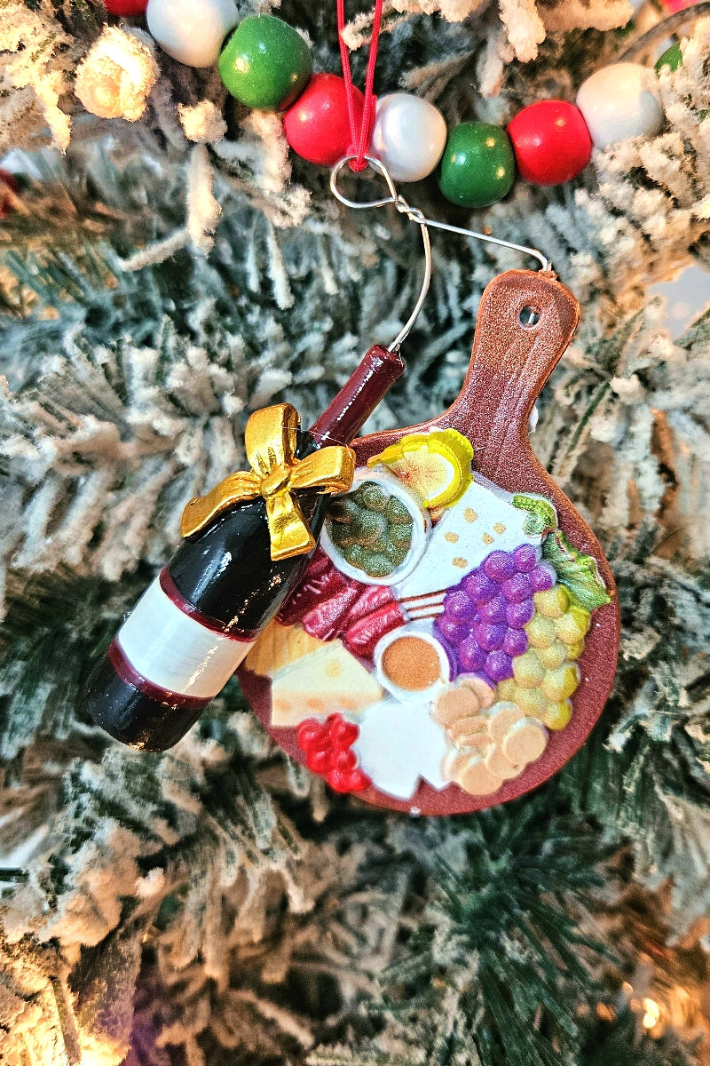 Antipasto Board with Wine Bottle Ornament