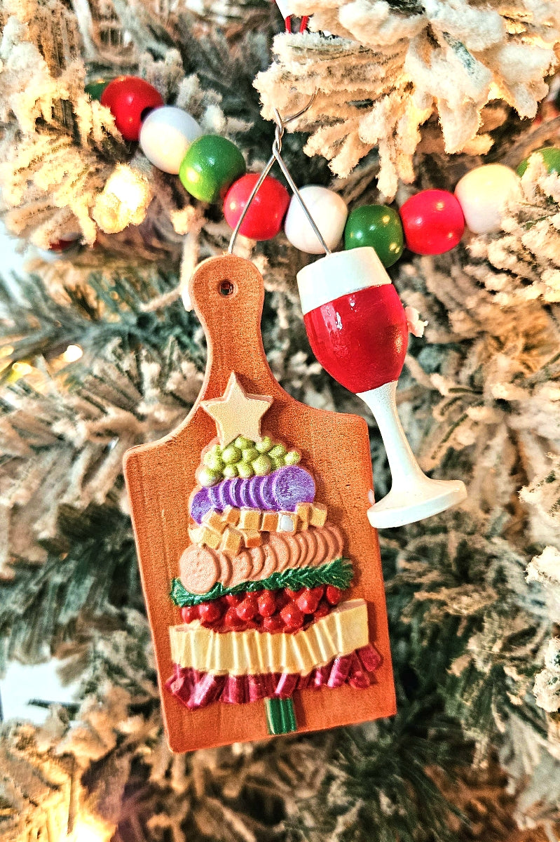 Antipasto Board with Wine Glass Ornament