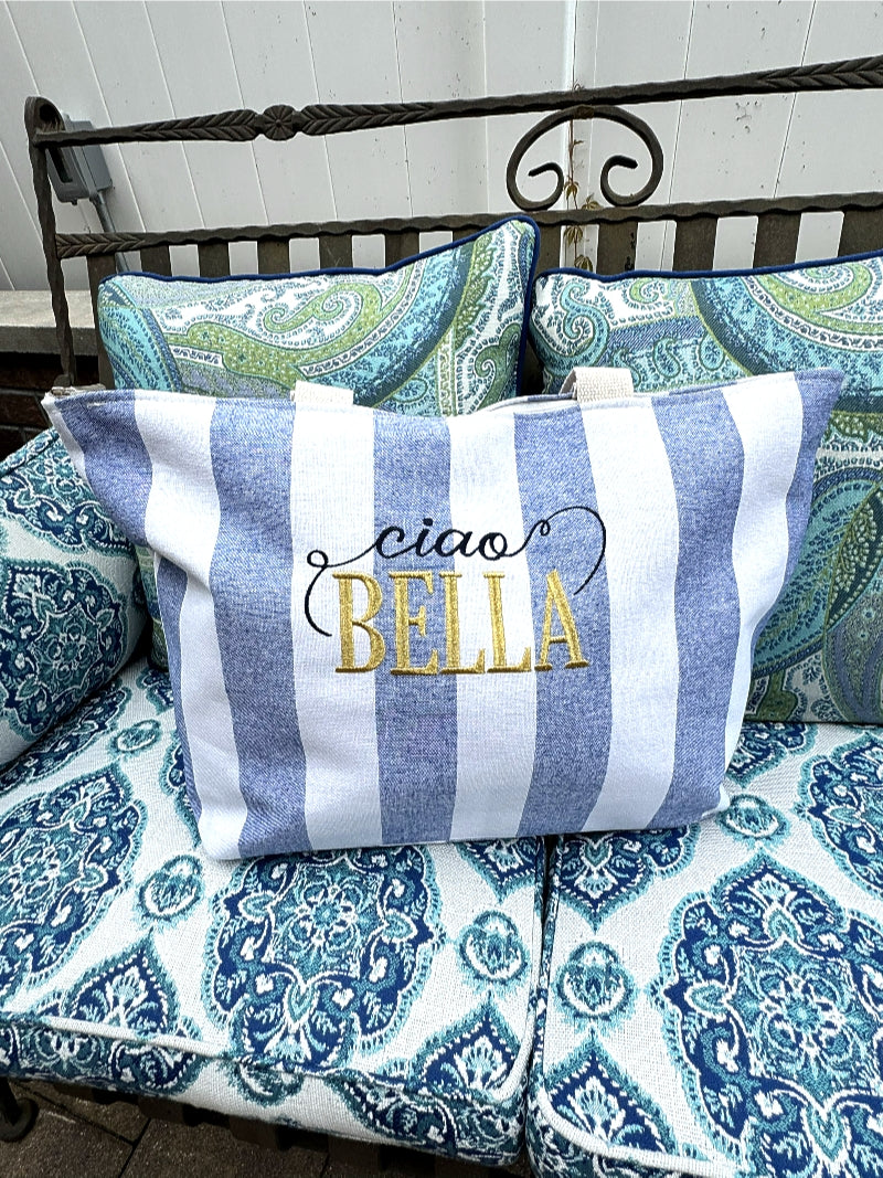 The Ciao Bella Canvas Bag - Blue - Imported from Italy