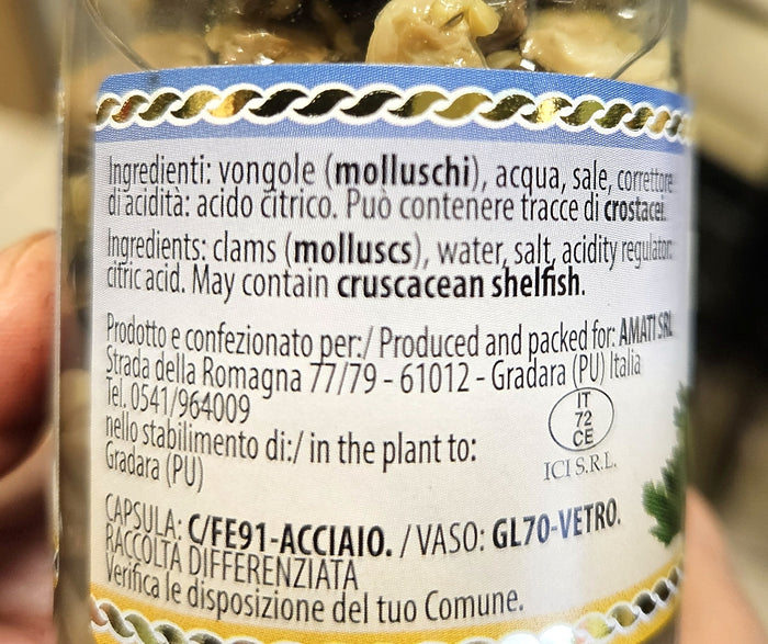 Vongole - Baby Clams - Imported from Italy