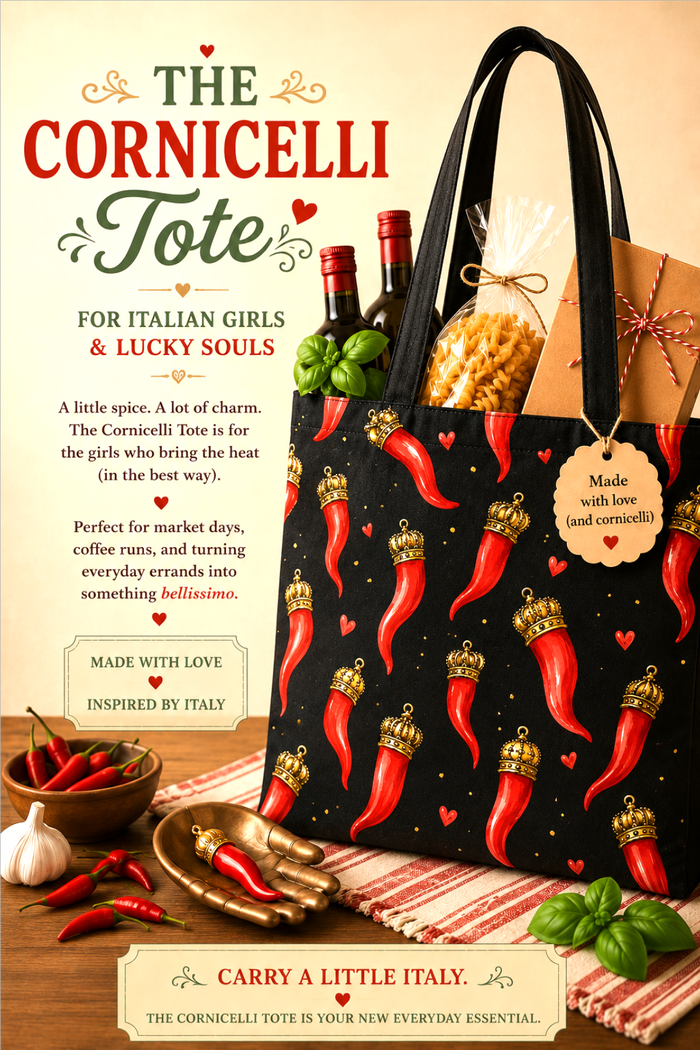 Cornicelli tote bag with chili peppers