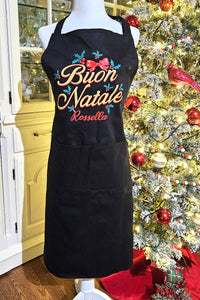 Custom Buon Natale Apron - Black or White
