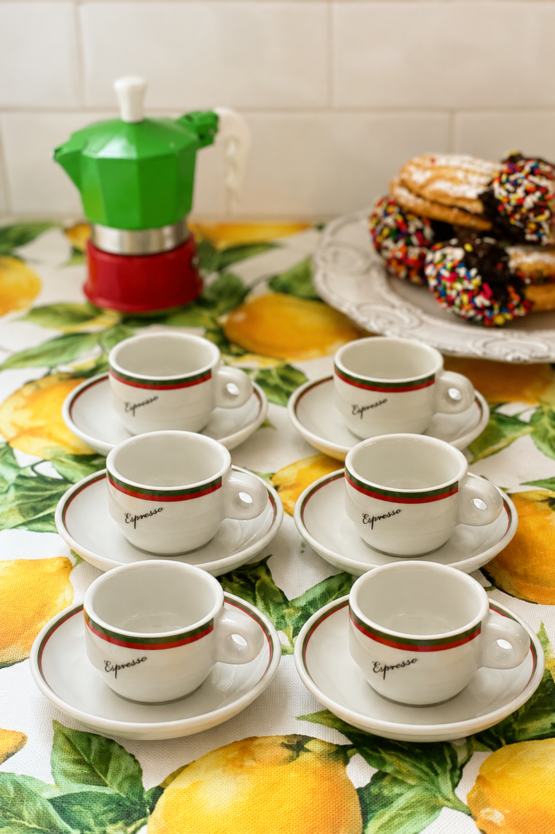 Set of espresso cups and saucers 
