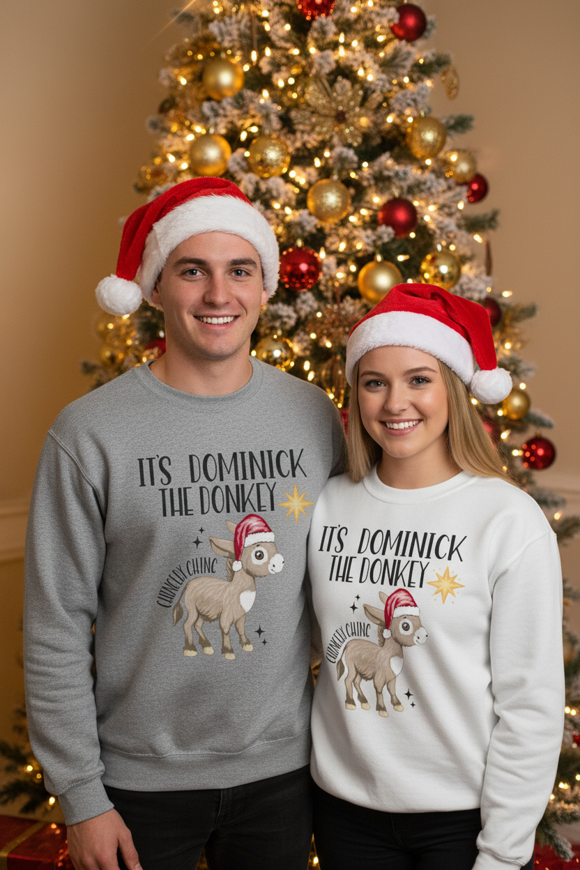Dominick the Donkey - Both Santa Hats Fresh