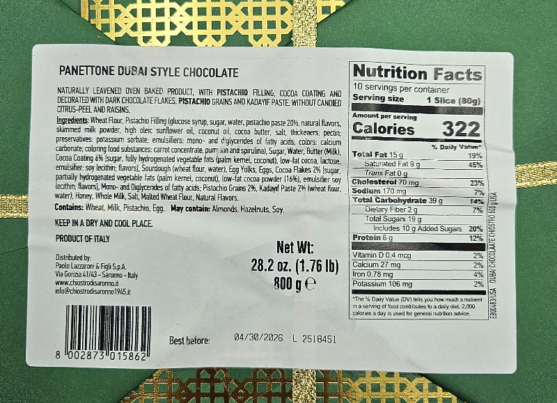 Dubai Chocolate Panettone