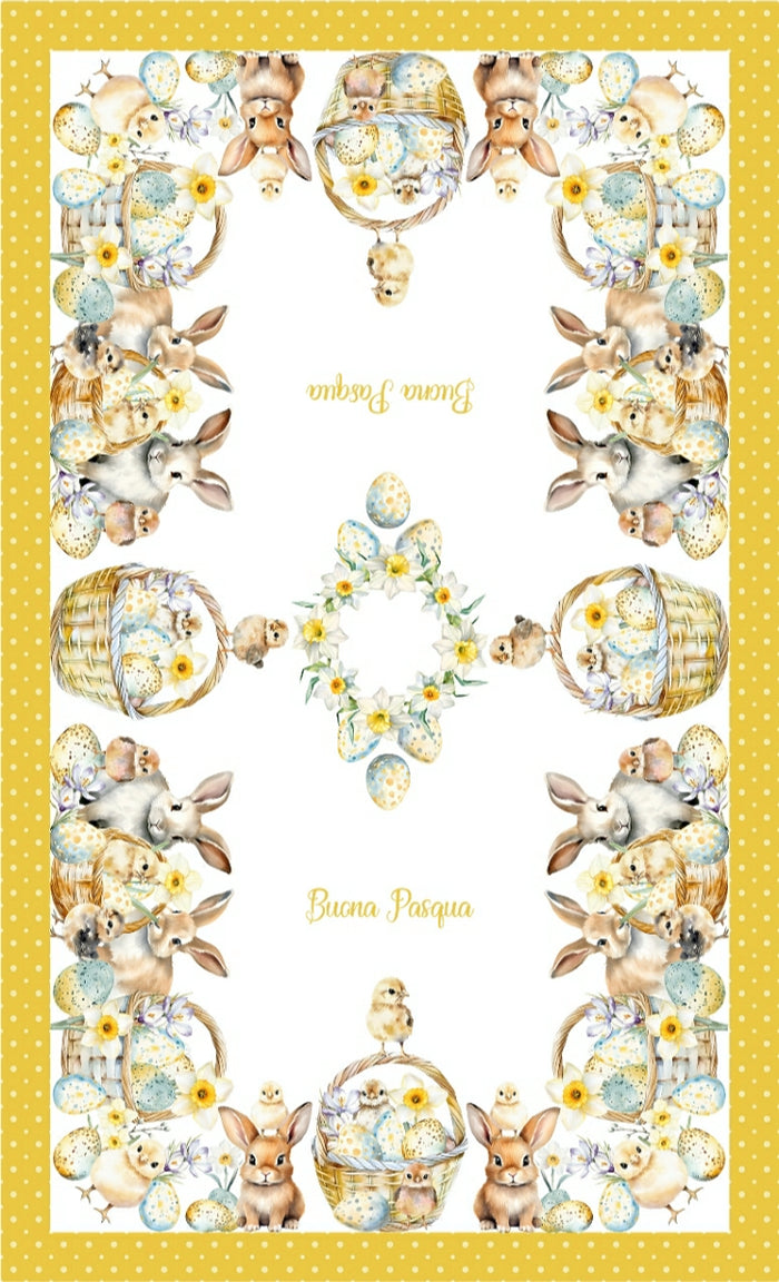 The Buona Pasqua - Easter Bunnies Tablecloth - Made in Italy