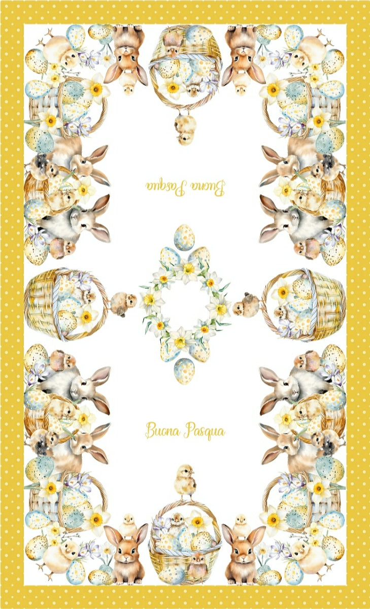 The Buona Pasqua - Easter Bunnies Tablecloth - Made in Italy