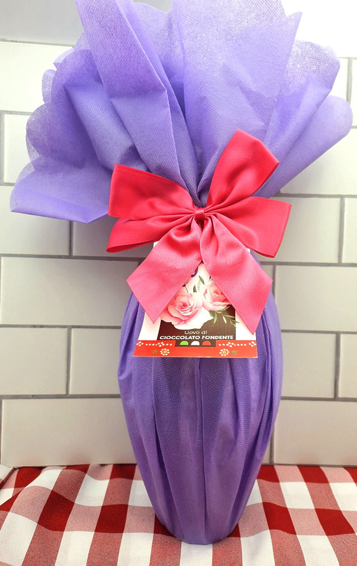 Elegant Dark  Chocolate Easter Egg with Surprise -- Made in Italy
