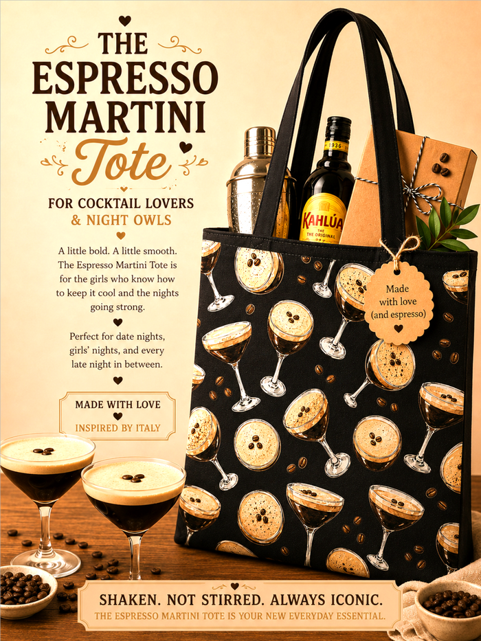 espresso martini tote bag