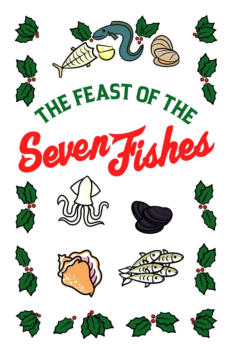 The Feast of the Seven Fishes - Dish Towel - Made in Italy – La Bottega ...