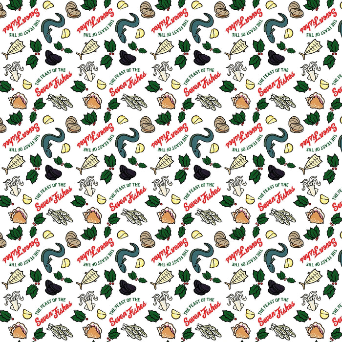 The Feast of the Seven Fishes Napkin - Made in Italy