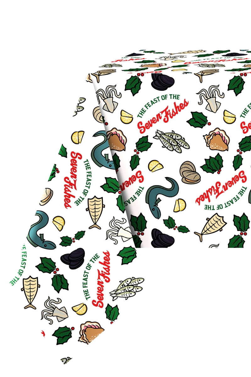 The Feast of the Seven Fishes Tablecloth - Made in Italy