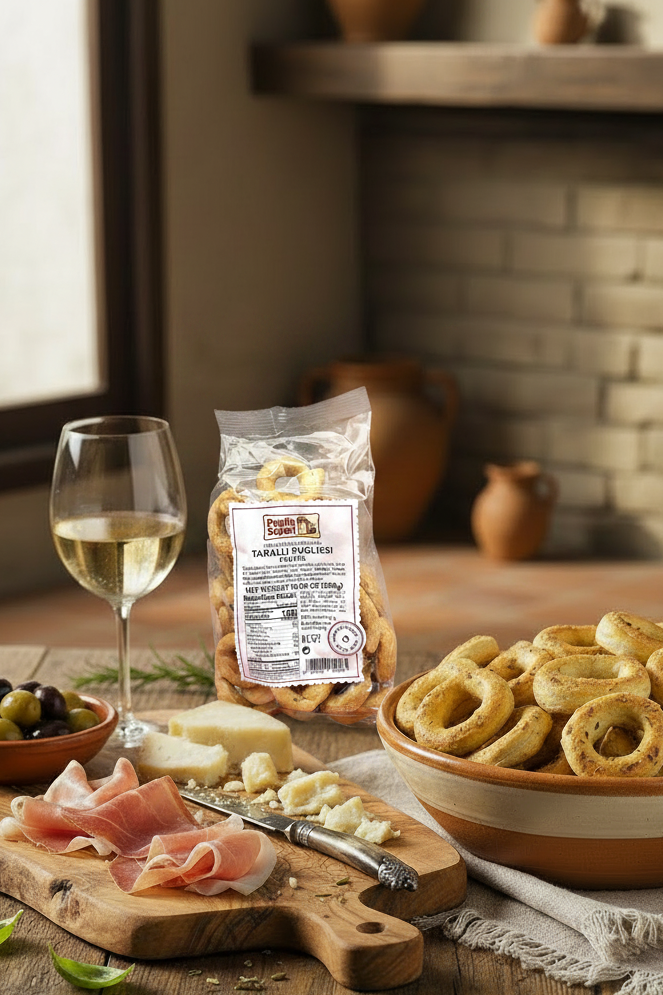 Fennel Taralli with Package Italian Kitchen Scene