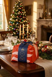 Fiasconaro panettone on a festive Christmas dining table