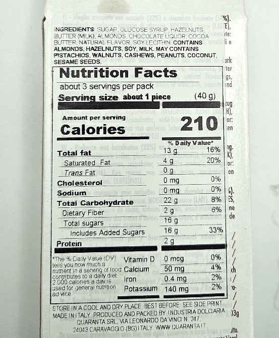 Crunchy Florentine Covered with Dark Chocolate and Hazelnut Grains