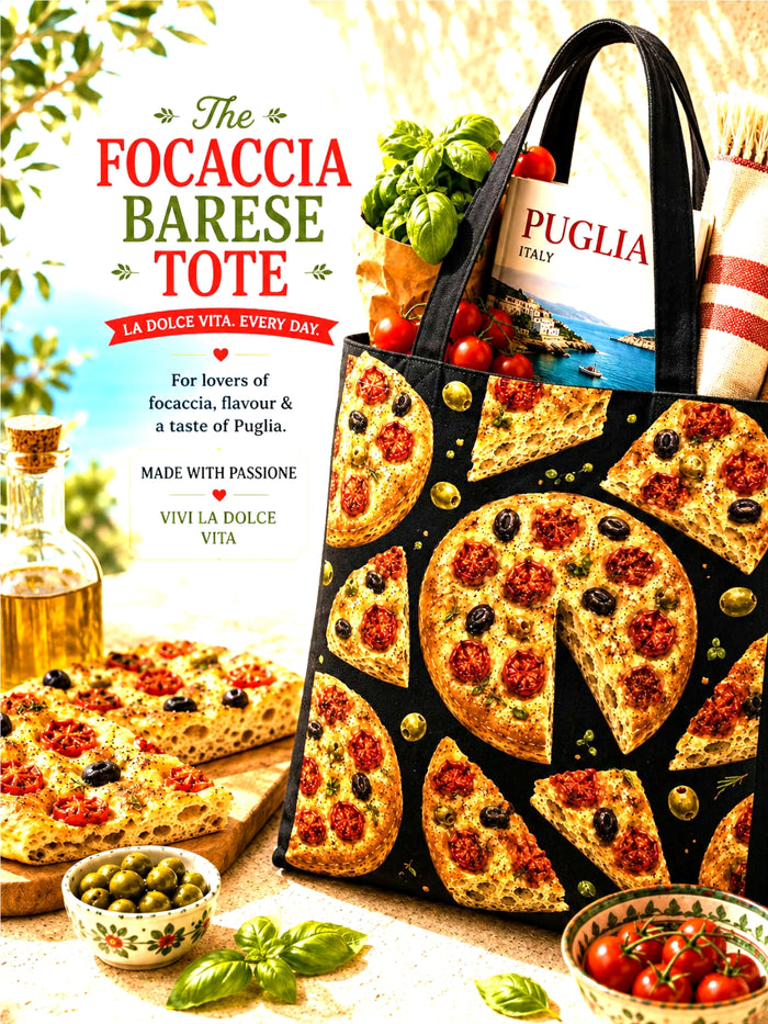 focaccia barese shopping tote bag black