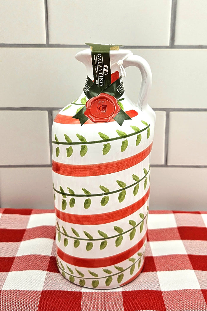 Foglie - Extra Virgin Olive Oil from Puglia in Ceramic Jug by Frantoio Galantino