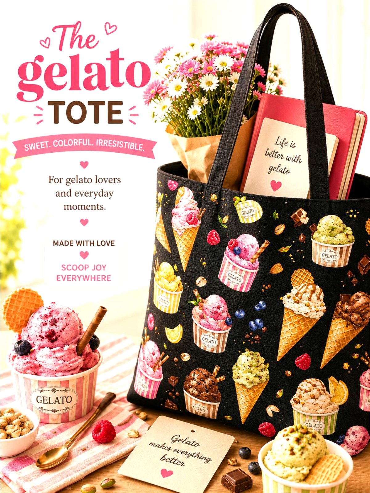 gelato ice cream italian to bag