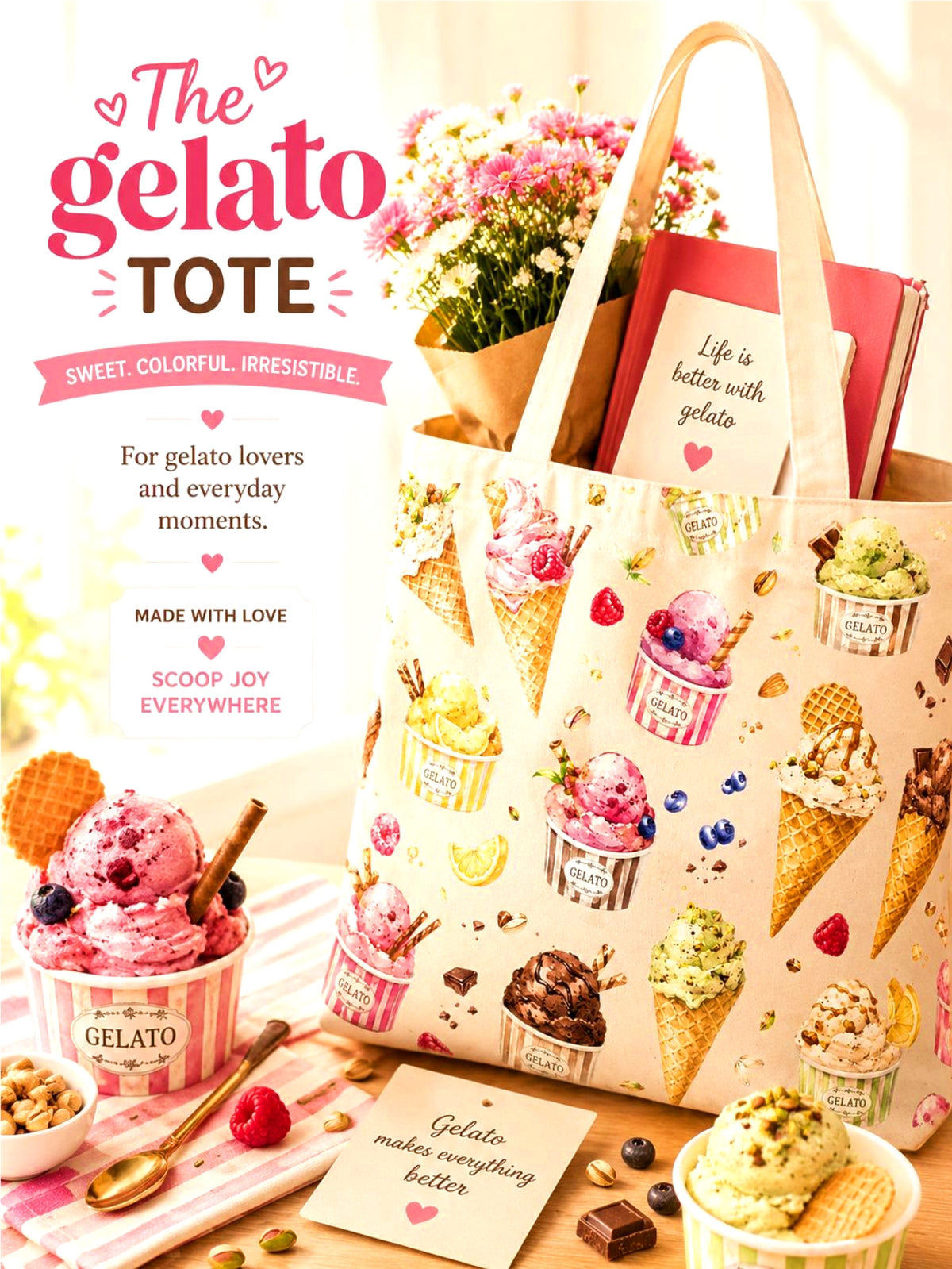 gelato ice cream italian to bag
