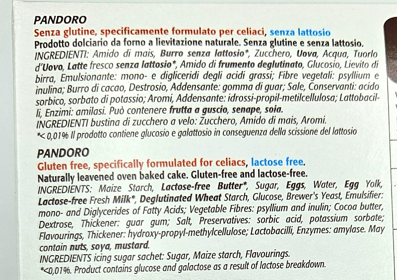 Pandoro - Gluten Free - Lactose Free
