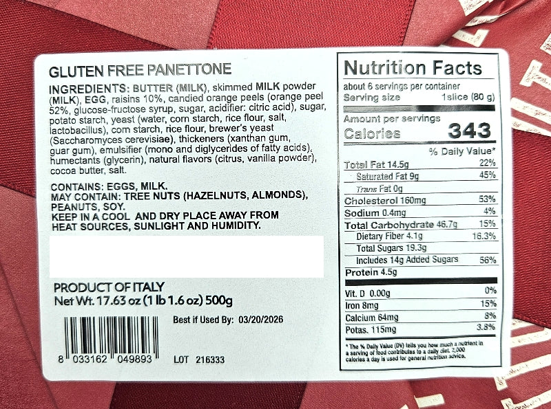 37 Gluten Free Panettone - Handwrapped