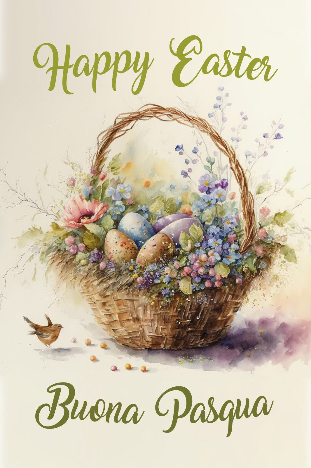 Happy Easter - Buona Pasqua - Dish Towel - Made in Italy