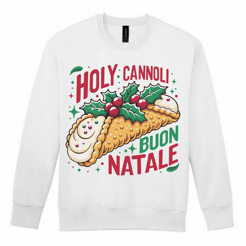 The Holy Cannoli Buon Natale Sweatshirt - Unisex - White