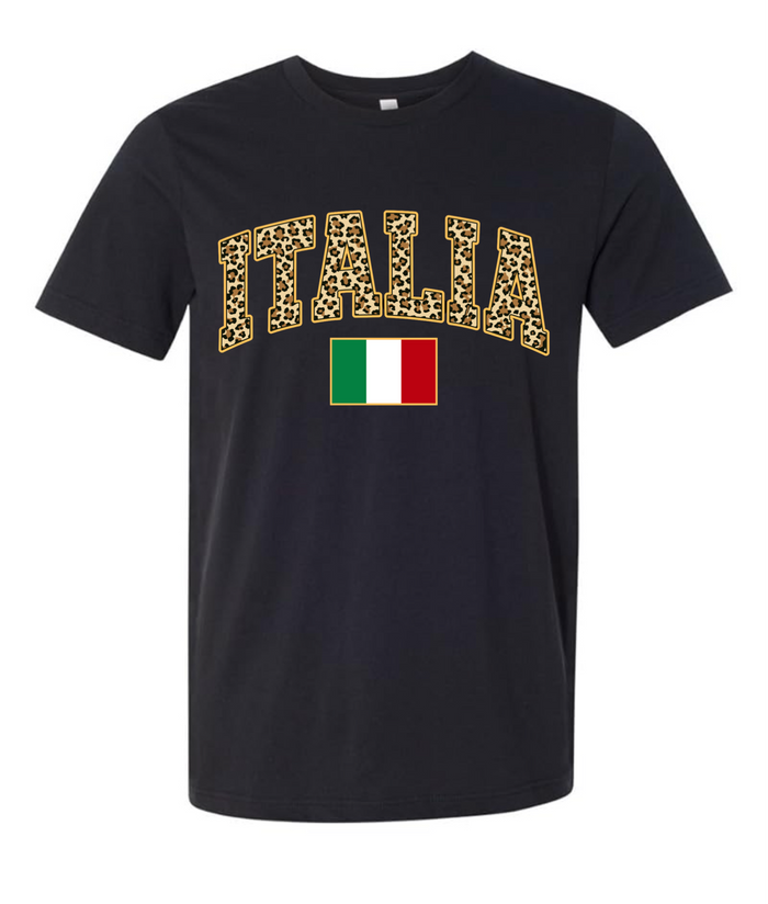 Italia Leopard Print Tee - Unisex