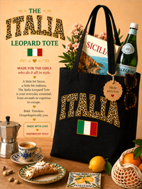 Italia Leopard  Print Tote