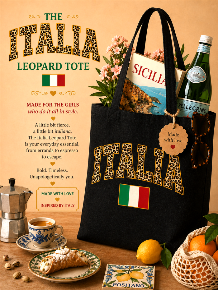 Italia Leopard  Print Tote