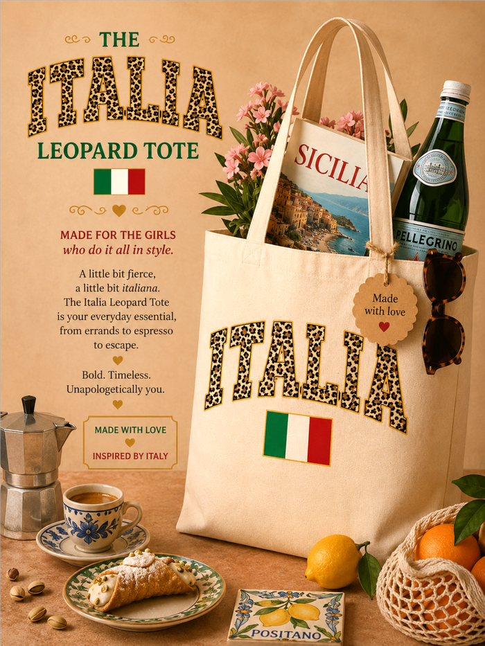 Italia Leopard  Print Tote