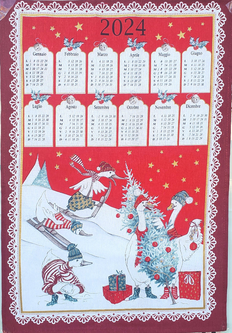 The Italian Christmas Calendar Dish Towel - Made in Italy