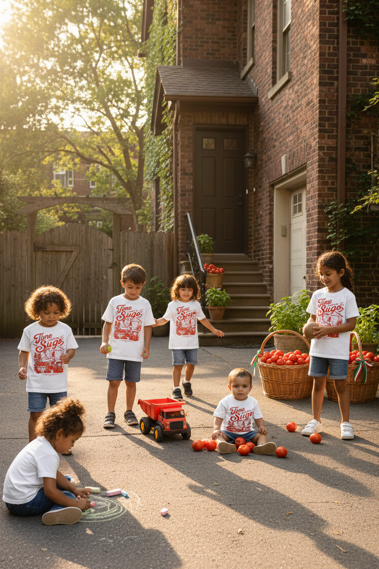 Italian family kids in Time to Make Sugo shirts