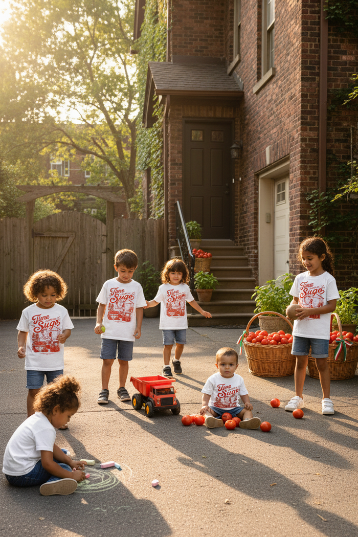 Italian family kids in Time to Make Sugo shirts
