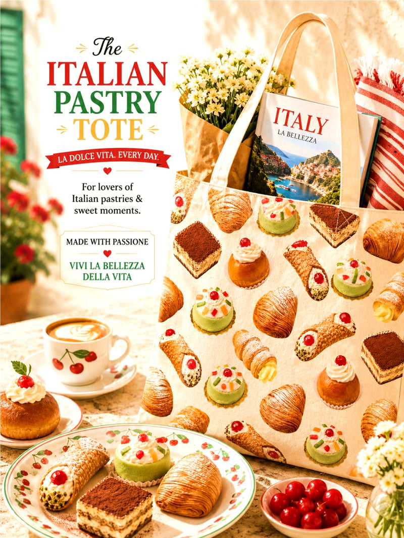 italian pastry tote bag