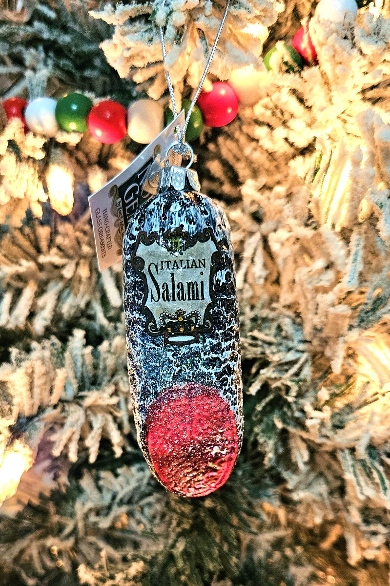 Italian Salami Ornament - Glass