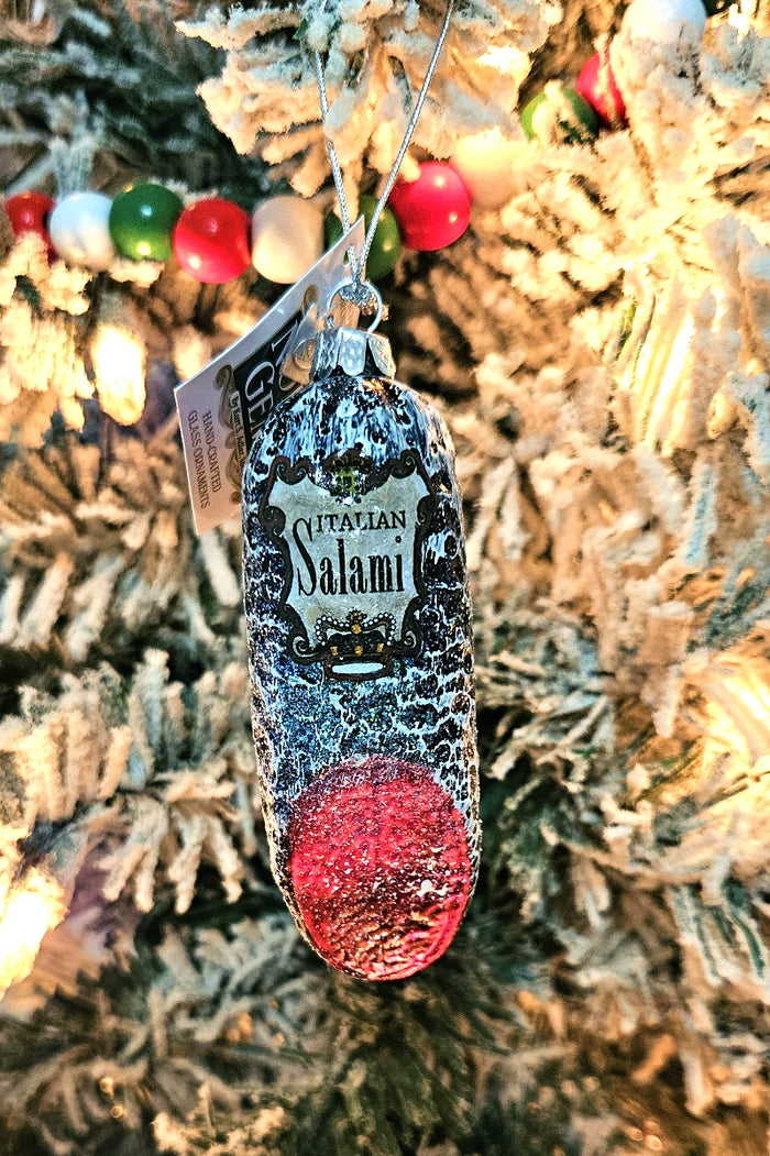 Italian Salami Ornament - Glass