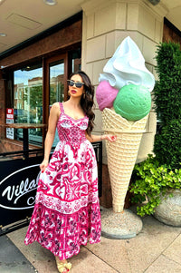 The Italian Tile Dress - Red