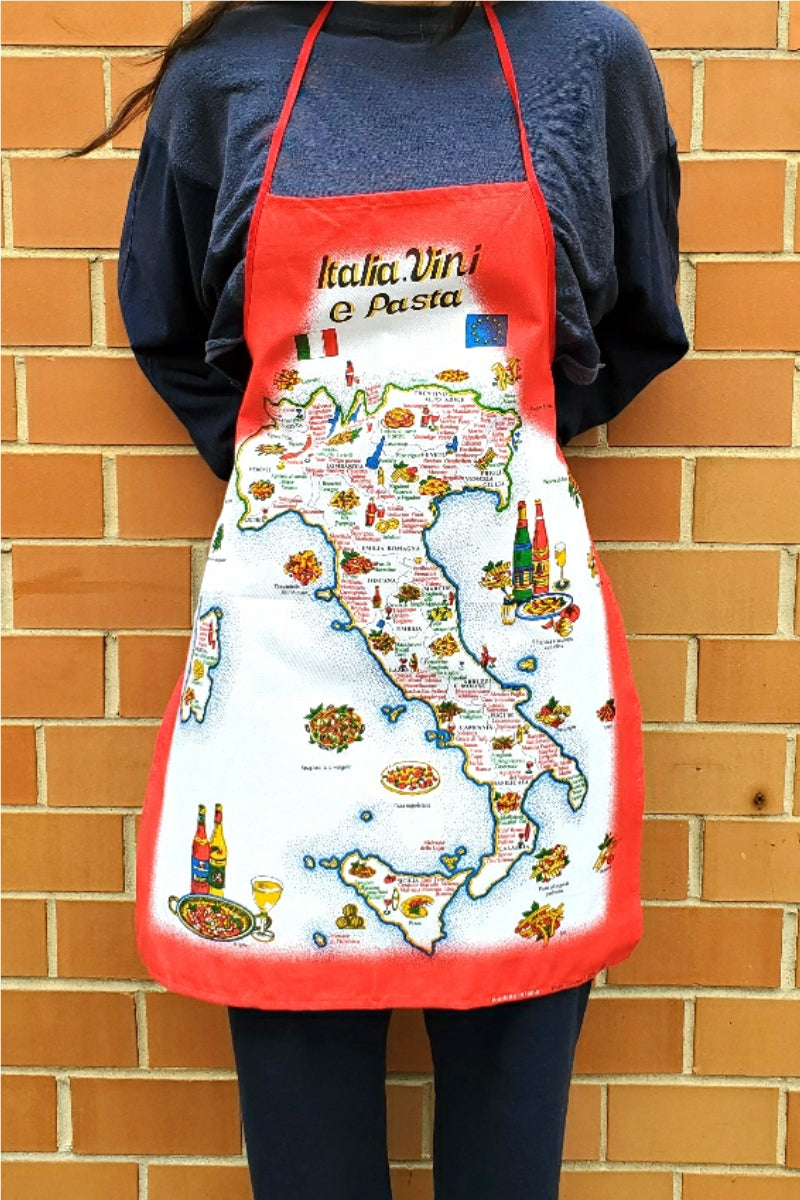 Italian Wine & Pasta  Apron - Made in Italy