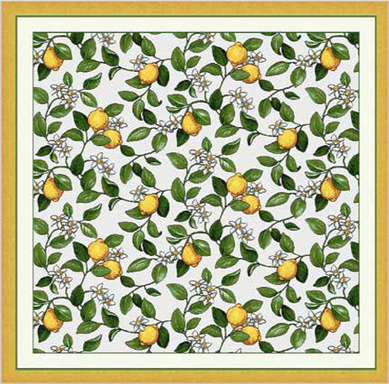 The Lemon Blossom Table Topper - 40" x 40" - Made in Italy