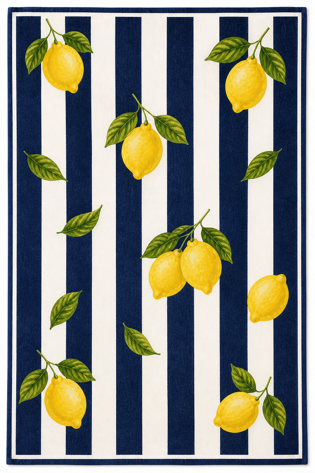 Lemon Blue Beach Towel