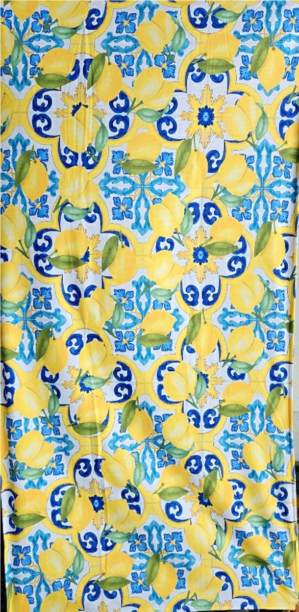 The Lemon Majolica Beach Blanket - Made in Italy