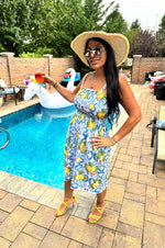 Lemon Majolica Smocked Dress - Made in Italy